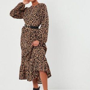 Missguided Leopard Print Midi Dress